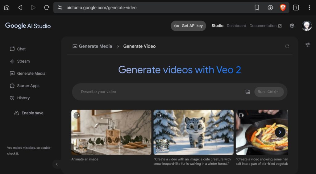 Google AI Studio - Veo2