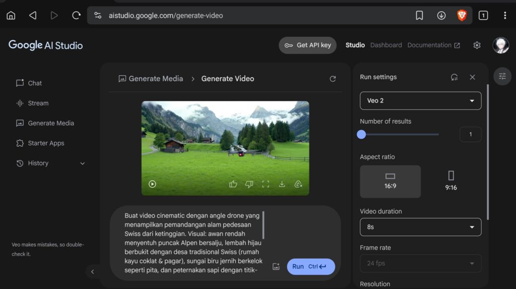 Cara membuat video AI dengan Veo 2