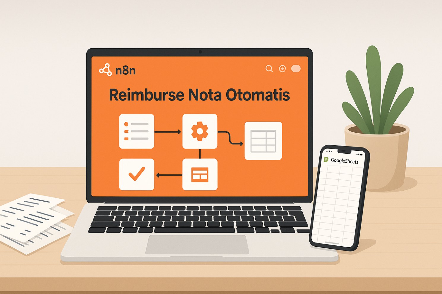 Cara reimburse nota ke google sheets dengan n8n
