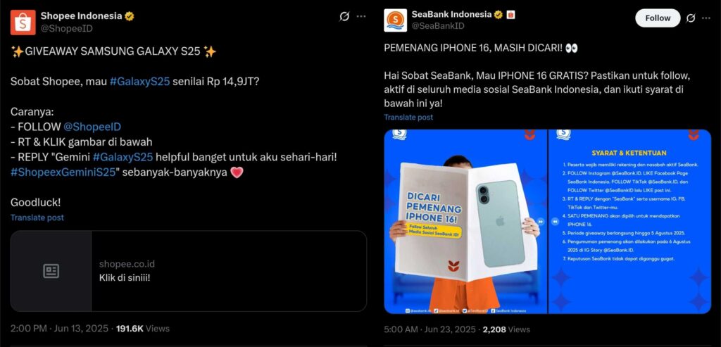 Contoh giveaway