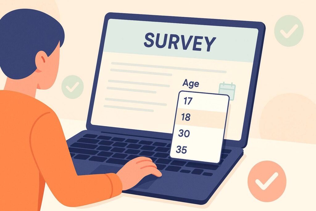 Sesuaikan usia saat mengisi survey berbayar