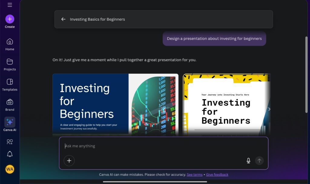 Membuat presentasi dengan AI Canva