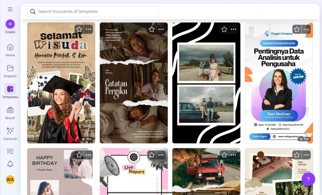 Template Media Sosial Canva