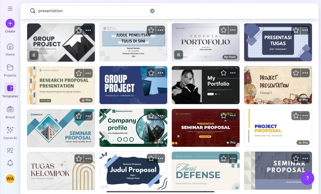 ide produk digital canva - Template Presentasi