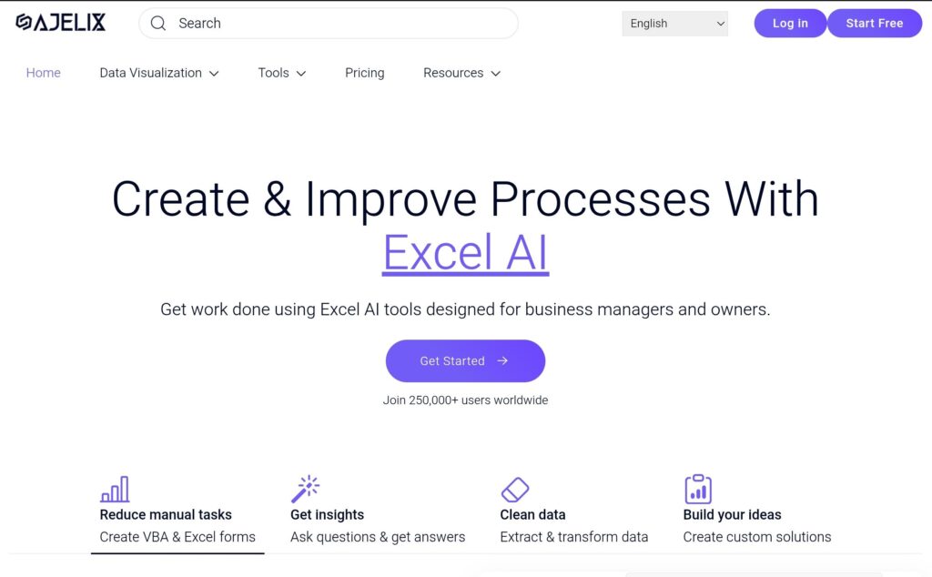 Ajelix - tools AI untuk mengolah data excel