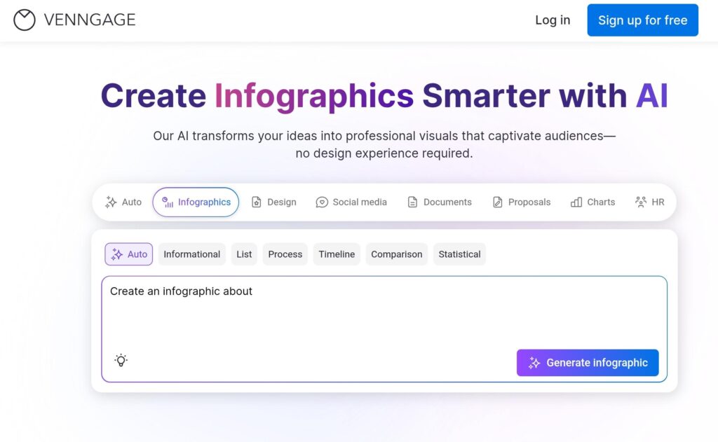 Venngage - AI terbaik untuk membuat infografik